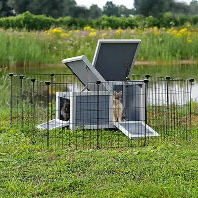 lionto enclos métal pour petits animaux, modulable intérieur/extérieur