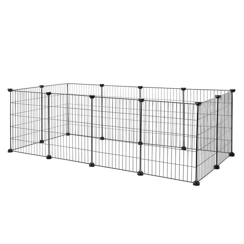 lionto enclos métal pour petits animaux, modulable intérieur/extérieur
