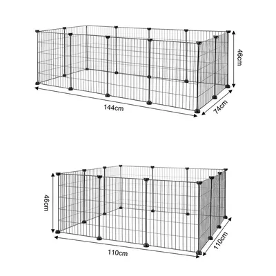 lionto enclos métal pour petits animaux, modulable intérieur/extérieur
