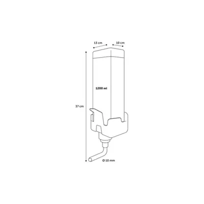 Biberon Jora 1200 ml 10 x 13 x 37 cm vert pour rongeurs