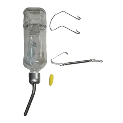 Biberon en verre,  Honey & Hopper. 250 ml.  pour rongeur. chinchillas, lapi