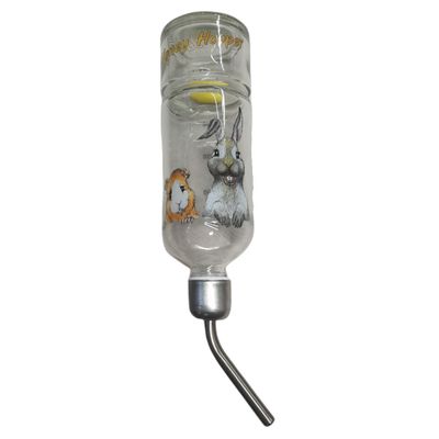 Biberon en verre,  Honey & Hopper. 250 ml.  pour rongeur. chinchillas, lapi