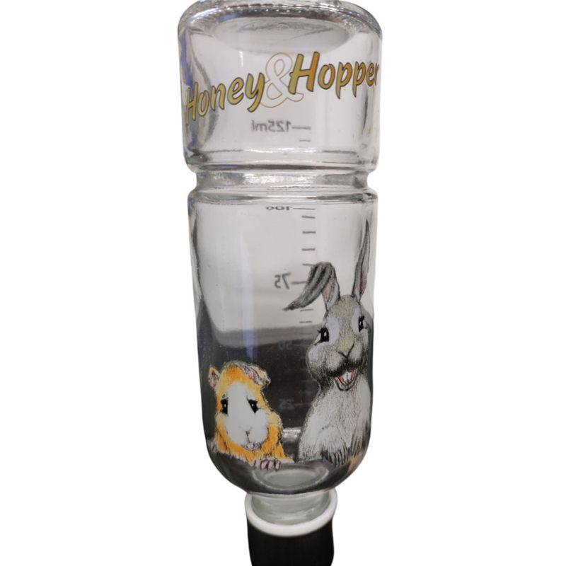 animallparadise - Biberon en verre, Honey & Hopper, 125 ml, pour rongeurs.