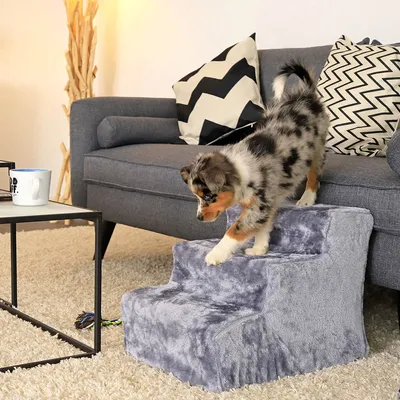 lionto escalier chien rembourré antidérapant avec housse lavable douce