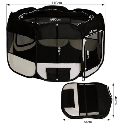 lionto parc chiot pliable tissu Oxford avec système pop-up aéré solide