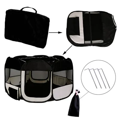 lionto parc chiot pliable tissu Oxford avec système pop-up aéré solide