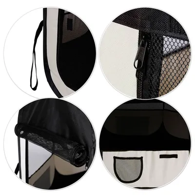 lionto parc chiot pliable tissu Oxford avec système pop-up aéré solide