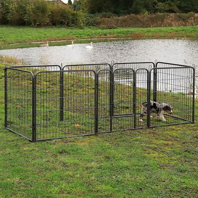 lionto Welpenauslauf modular aus robustem Metall für außen und innen