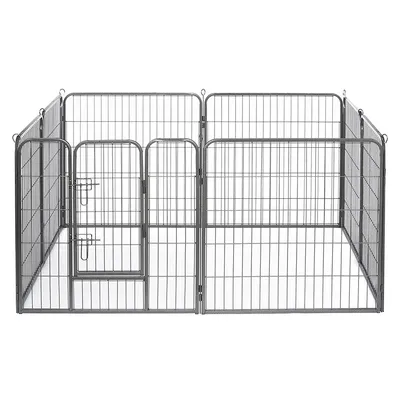 lionto enclos extérieur pour chiot, parc modulable en métal résistant