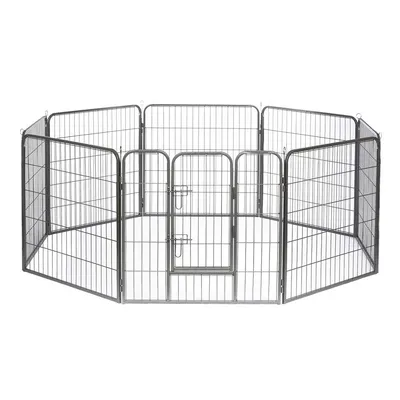 lionto enclos extérieur pour chiot, parc modulable en métal résistant