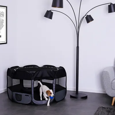 lionto parc chiot pliable tissu Oxford avec système pop-up aéré solide