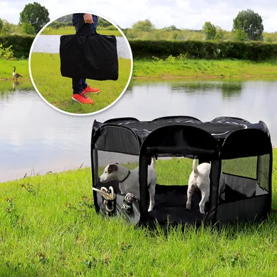 lionto parc chiot pliable tissu Oxford avec système pop-up aéré solide
