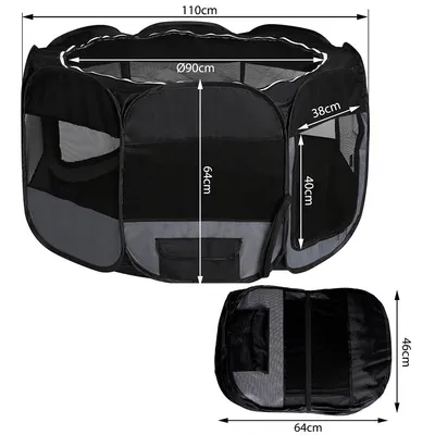 lionto parc chiot pliable tissu Oxford avec système pop-up aéré solide