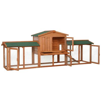 lionto Kleintierstall aus Holz mit 2 Etagen, Rampe und Bitumendach