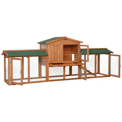 lionto clapier extérieur bois 2 étages toit bitumé avec rampe solide