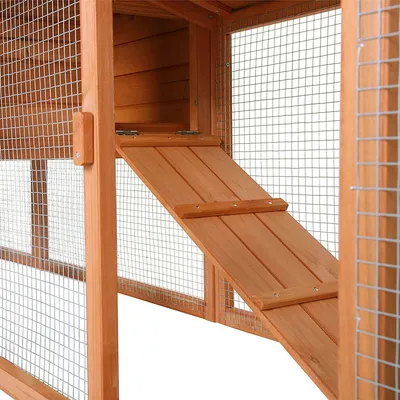 lionto clapier extérieur bois 2 étages toit bitumé avec rampe solide