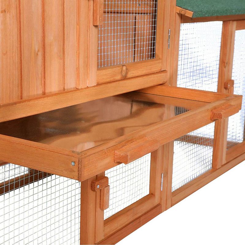 lionto clapier extérieur bois 2 étages toit bitumé avec rampe solide