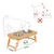 lionto gamelle chien réglable en hauteur en bambou avec 2 bols inox