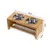 lionto gamelle chien surélevée en bambou avec 2 bols inox lavables