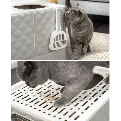 lionto Katzentoilette mit Schublade & Schaufel, auslaufsicher & hygienisch lionto Katzentoilette mit Schublade & Schaufel, auslaufsicher & hygienisch