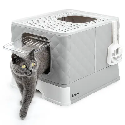 lionto Katzentoilette mit Schublade & Schaufel, auslaufsicher & hygienisch lionto Katzentoilette mit Schublade & Schaufel, auslaufsicher & hygienisch