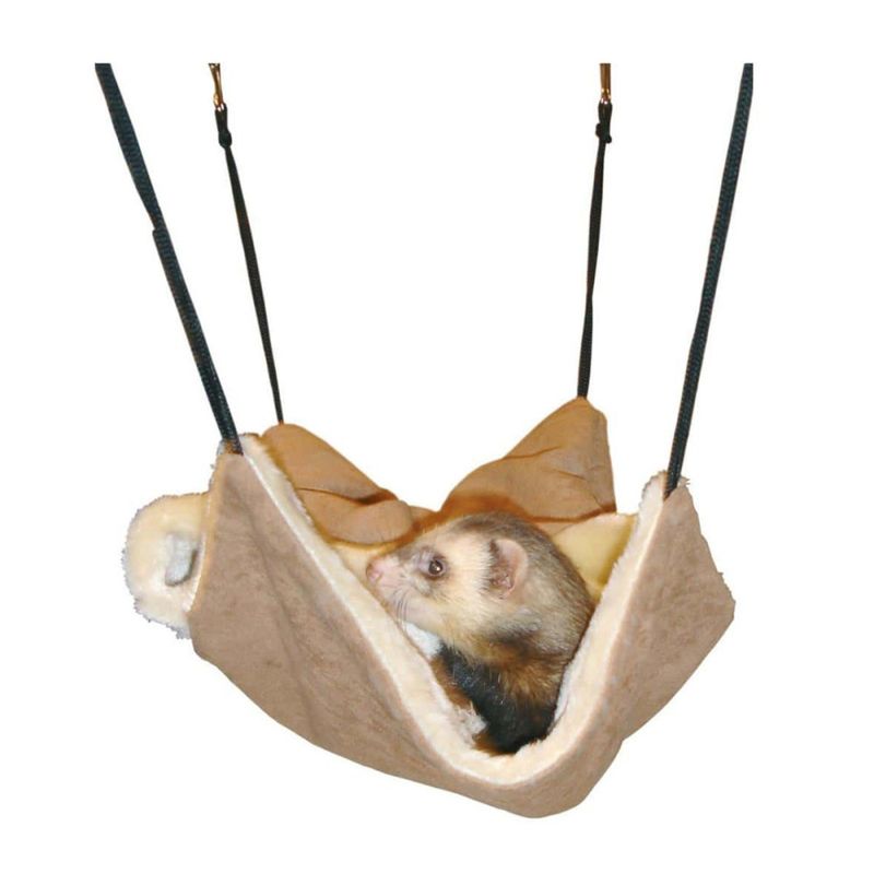 animallparadise - Hamac avec cachette, 30 x 26 cm, Brun en daim pour Furet