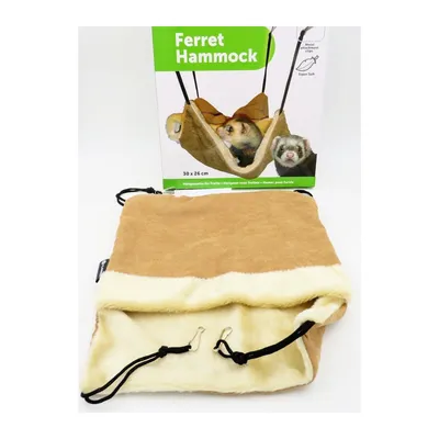animallparadise - Hamac avec cachette, 30 x 26 cm, Brun en daim pour Furet