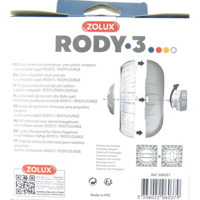 1 Roue d'exercice silencieuse pour cage Rody3  couleur banane taille ø 14 c