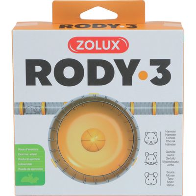 1 Roue d'exercice silencieuse pour cage Rody3  couleur banane taille ø 14 c