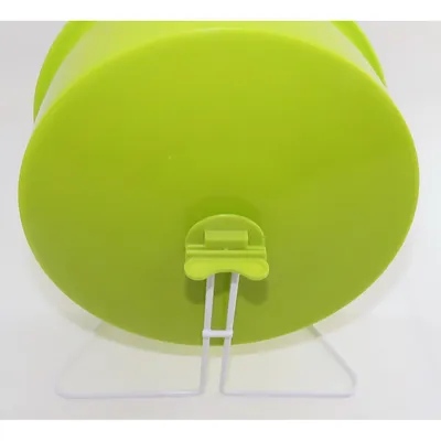 Roue d'exercice pied métal, ø20 cm, vert anis, pour rongeurs.