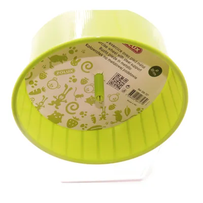 Roue d'exercice pied métal, ø20 cm, vert anis, pour rongeurs.