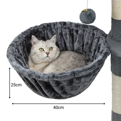 lionto hamac en peluche douce pour arbre à chat avec cadre métallique