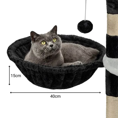 lionto hamac en peluche douce pour arbre à chat avec cadre métallique