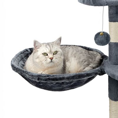 lionto hamac en peluche douce pour arbre à chat avec cadre métallique
