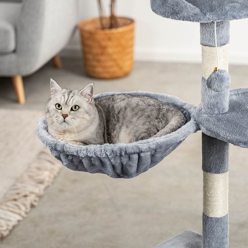 lionto hamac en peluche douce pour arbre à chat avec cadre métallique