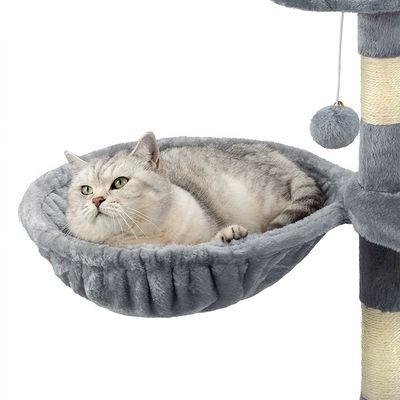 lionto hamac en peluche douce pour arbre à chat avec cadre métallique