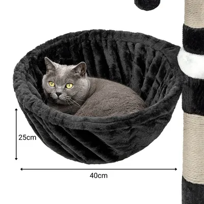 lionto hamac en peluche douce pour arbre à chat avec cadre métallique