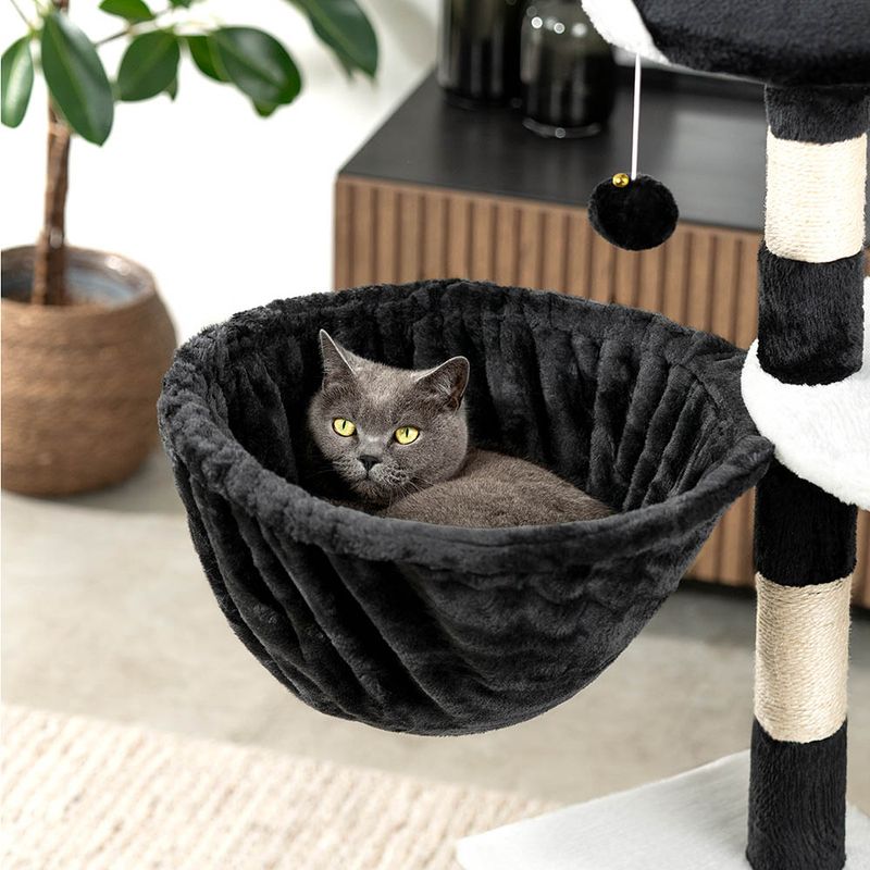lionto hamac en peluche douce pour arbre à chat avec cadre métallique
