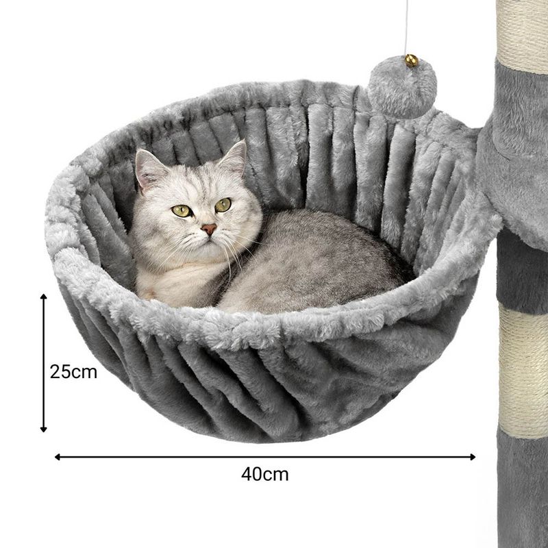 lionto hamac en peluche douce pour arbre à chat avec cadre métallique