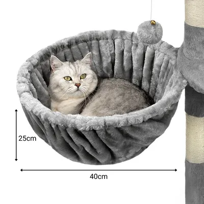 lionto hamac en peluche douce pour arbre à chat avec cadre métallique