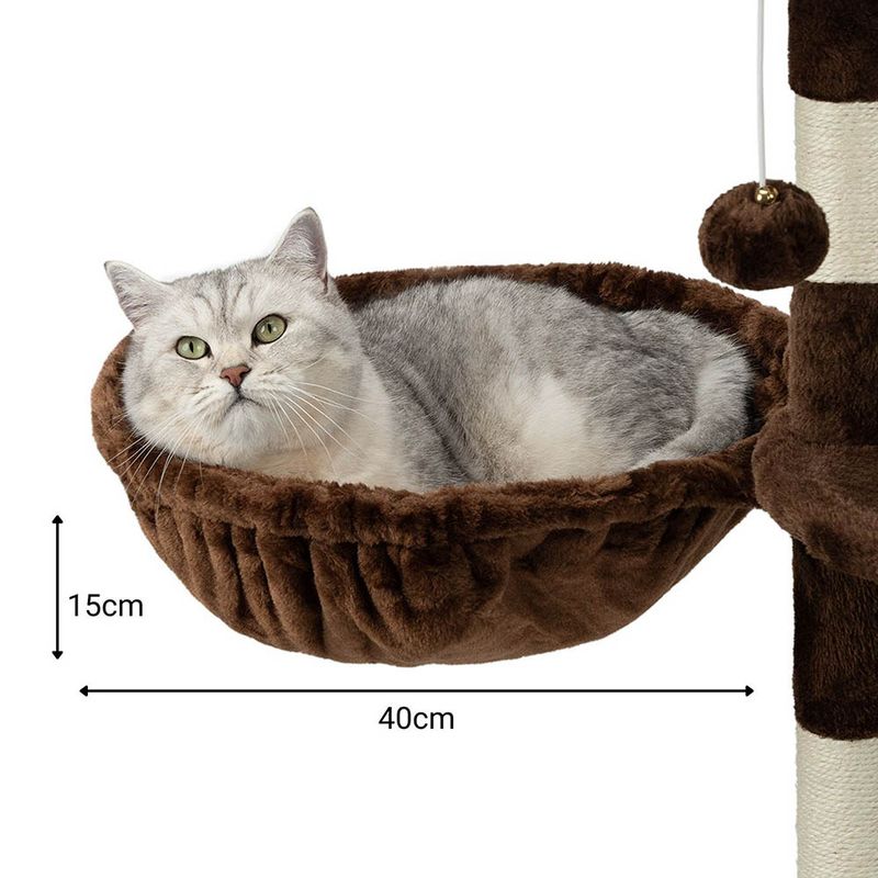 lionto hamac en peluche douce pour arbre à chat avec cadre métallique