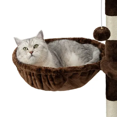 lionto hamac en peluche douce pour arbre à chat avec cadre métallique