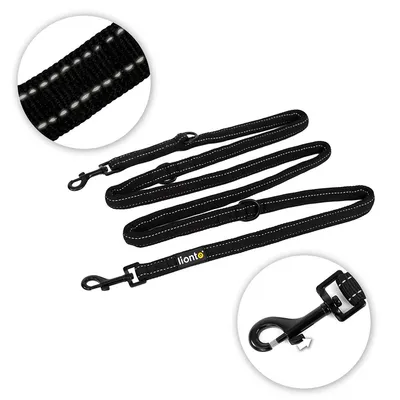 lionto laisse de chien réglable avec bandes réfléchissantes, nylon lionto laisse de chien réglable avec bandes réfléchissantes, nylon