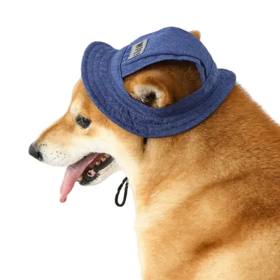 FurryFusion Sonnenhut aus Jeansstoff für Hunde