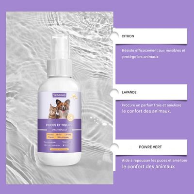 FurryFusion Spray antiparasitaire pour animaux de compagnie 50ml