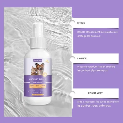 FurryFusion Spray antiparasitaire pour animaux de compagnie 50ml