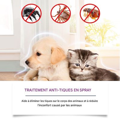 FurryFusion Spray antiparasitaire pour animaux de compagnie 100ml