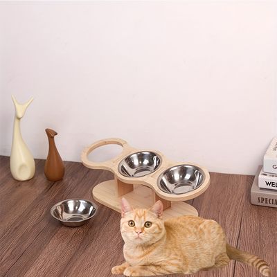 UAMLY Gamelles surélevées pour chat - 3 gamelles en acier inoxydable