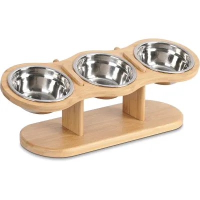 UAMLY Gamelles surélevées pour chat - 3 gamelles en acier inoxydable