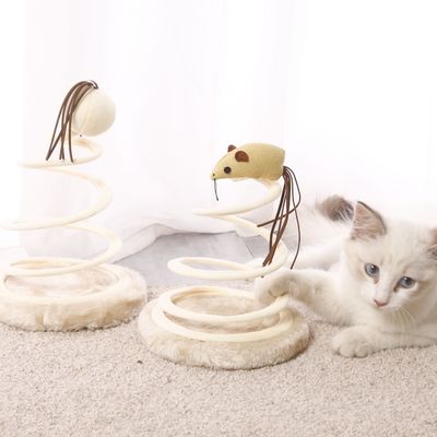 FurryFusion Jouet pour chat en peluche à ressort souris